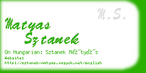 matyas sztanek business card